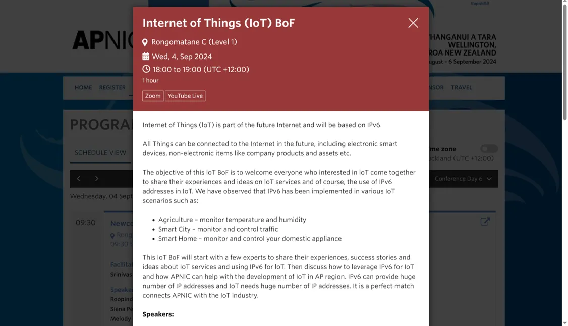 Speaker profile at APNIC 58