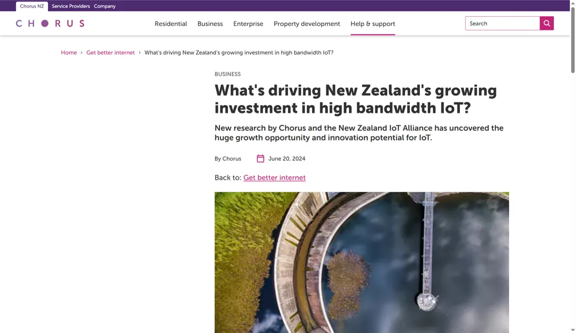 Chorus article on IoT investment