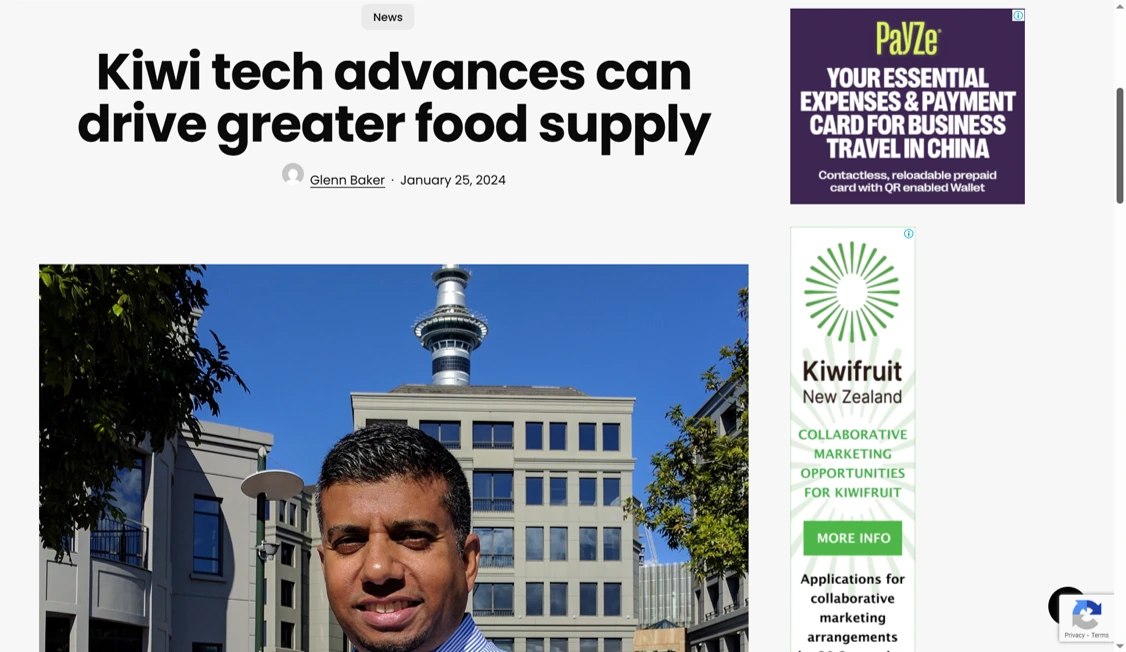 Exporter Today article on food supply