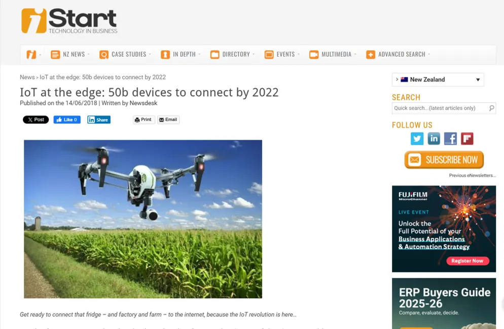 iStart NZ article on IoT transformation