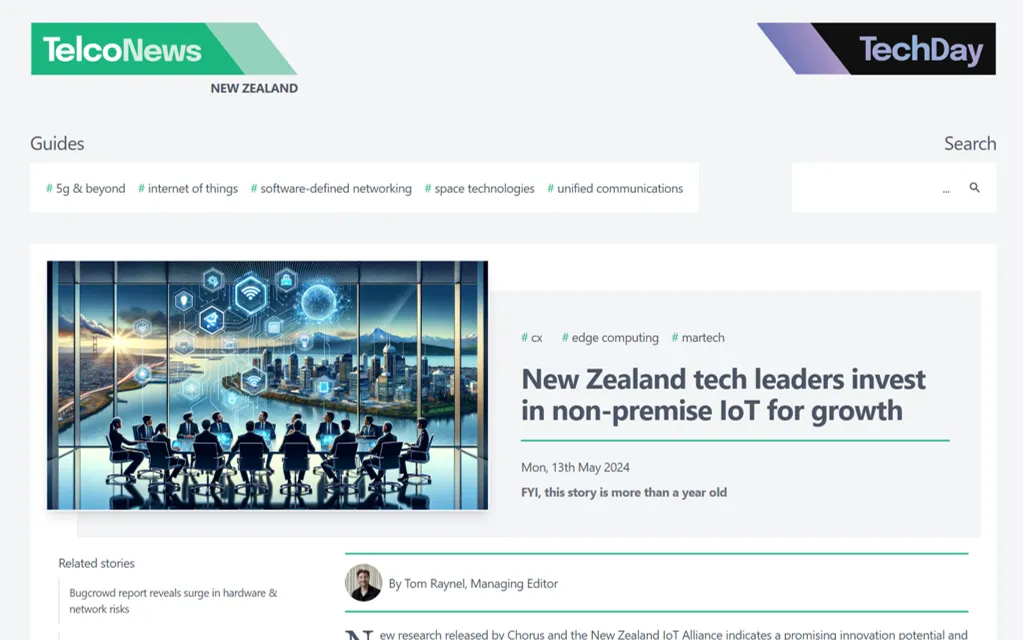 Telco News article on non-premise IoT
